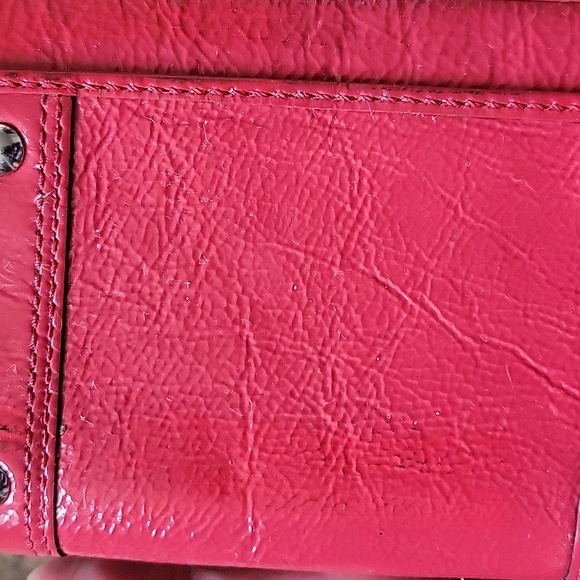 COACH RED PATENT LEATHER Zip Around Wallet- Rare - Picture 12 of 13